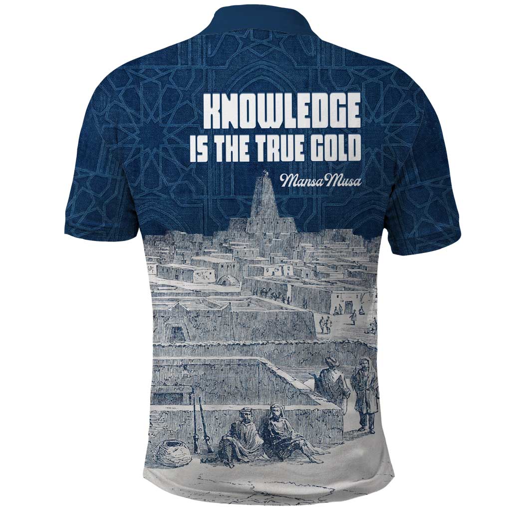 Mansa Musa Sankore University Polo Shirt Knowledge is the True Gold - African Scholarly Legacy - Wonder Print Shop