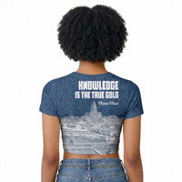 Mansa Musa Sankore University Raglan Cropped T shirt Knowledge is the True Gold - African Scholarly Legacy - Wonder Print Shop