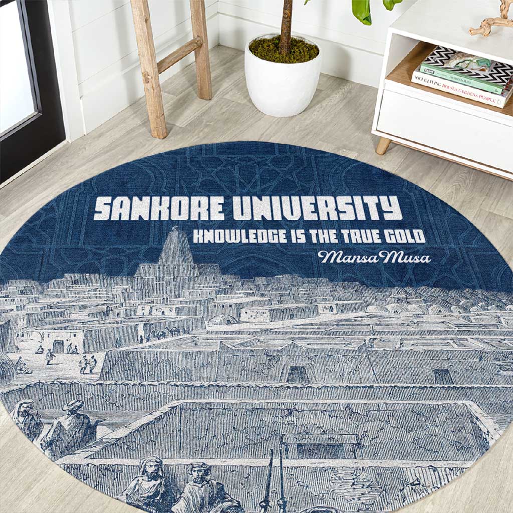 Mansa Musa Sankore University Round Carpet Knowledge is the True Gold - African Scholarly Legacy - Wonder Print Shop