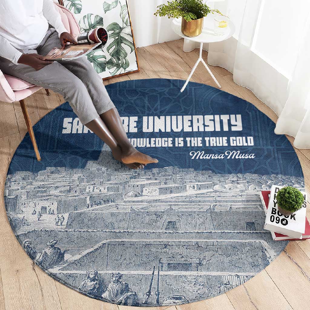 Mansa Musa Sankore University Round Carpet Knowledge is the True Gold - African Scholarly Legacy - Wonder Print Shop