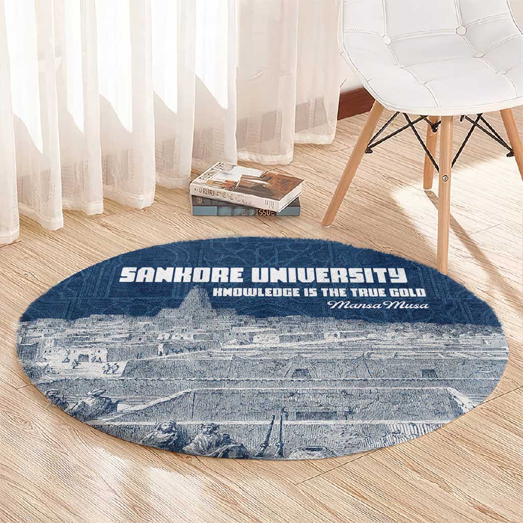 Mansa Musa Sankore University Round Carpet Knowledge is the True Gold - African Scholarly Legacy - Wonder Print Shop