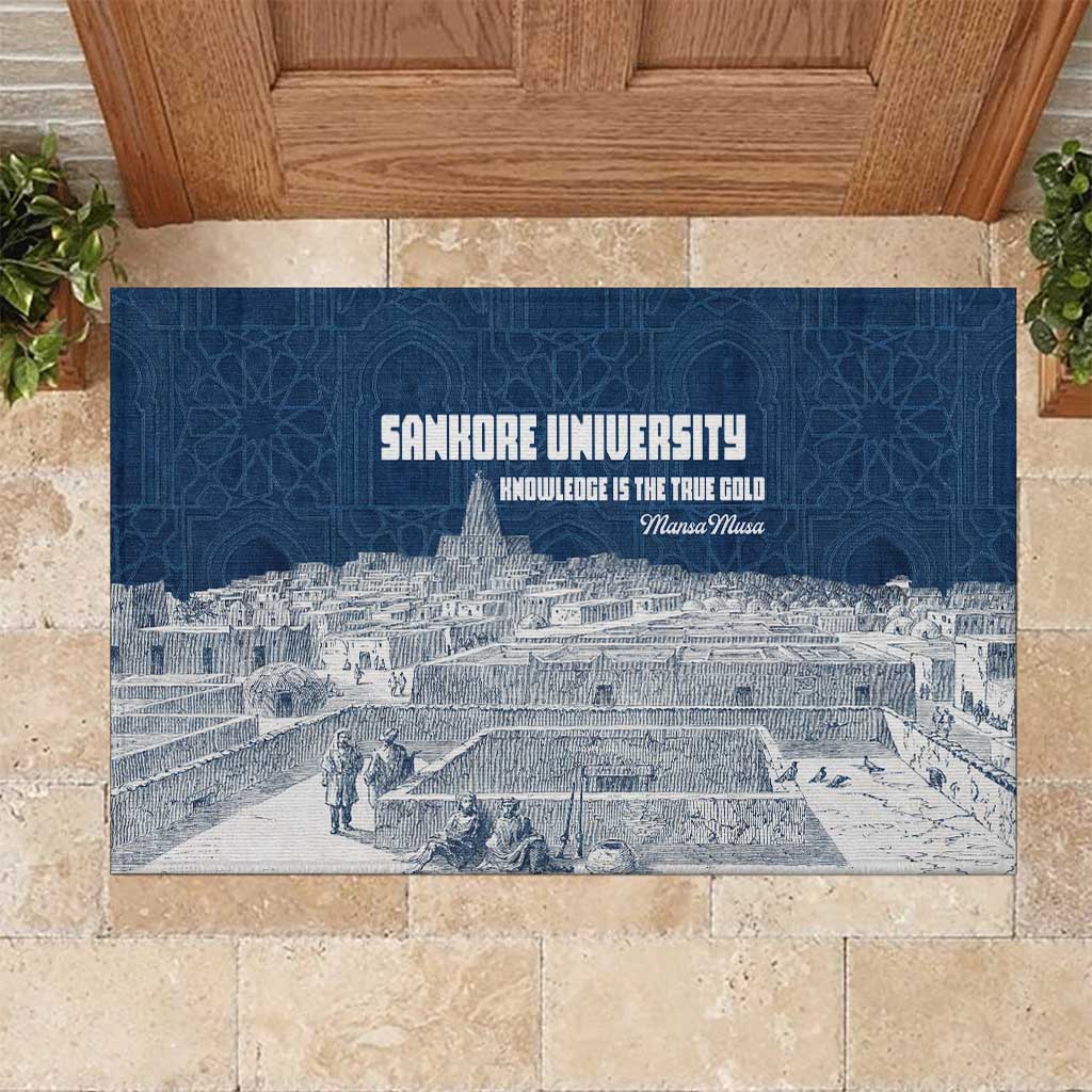 Mansa Musa Sankore University Rubber Doormat Knowledge is the True Gold - African Scholarly Legacy - Wonder Print Shop