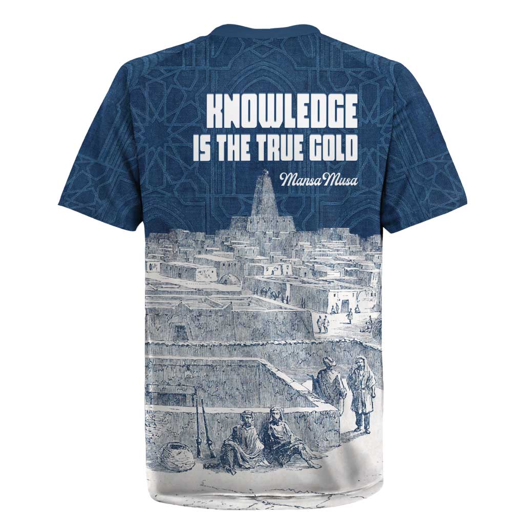 Mansa Musa Sankore University Rugby Jersey Knowledge is the True Gold - African Scholarly Legacy - Wonder Print Shop