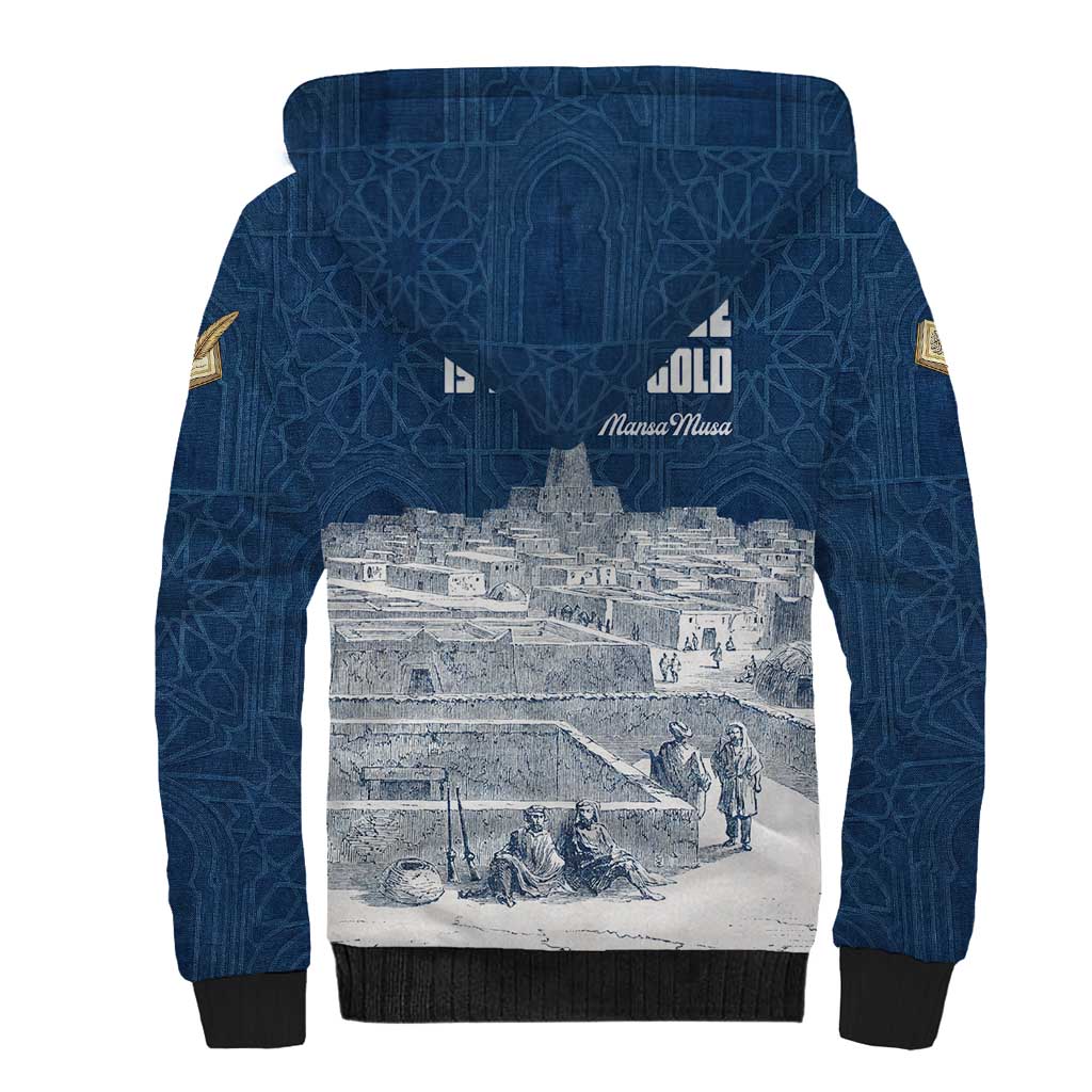 Mansa Musa Sankore University Sherpa Hoodie Knowledge is the True Gold - African Scholarly Legacy - Wonder Print Shop