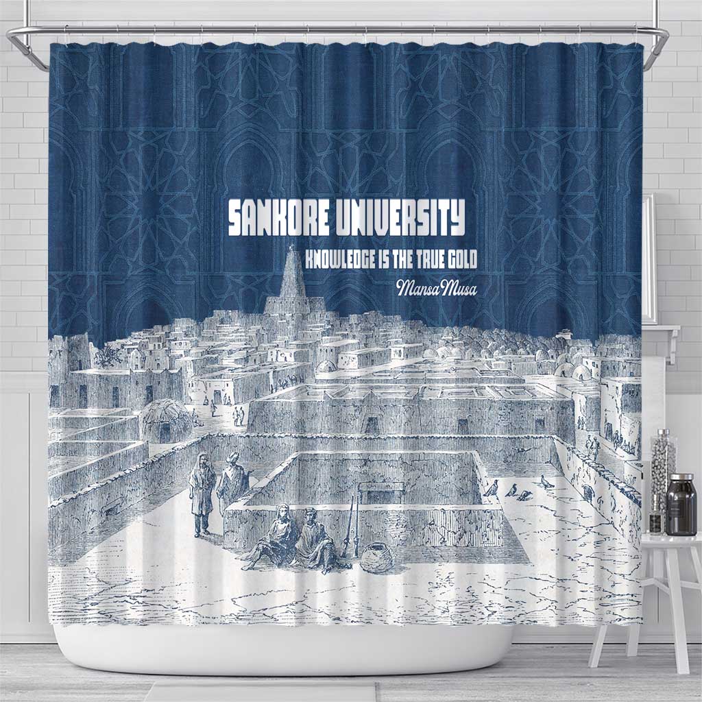 Mansa Musa Sankore University Shower Curtain Knowledge is the True Gold - African Scholarly Legacy - Wonder Print Shop