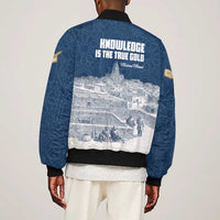 Mansa Musa Sankore University Sleeve Zip Bomber Jacket Knowledge is the True Gold - African Scholarly Legacy - Wonder Print Shop