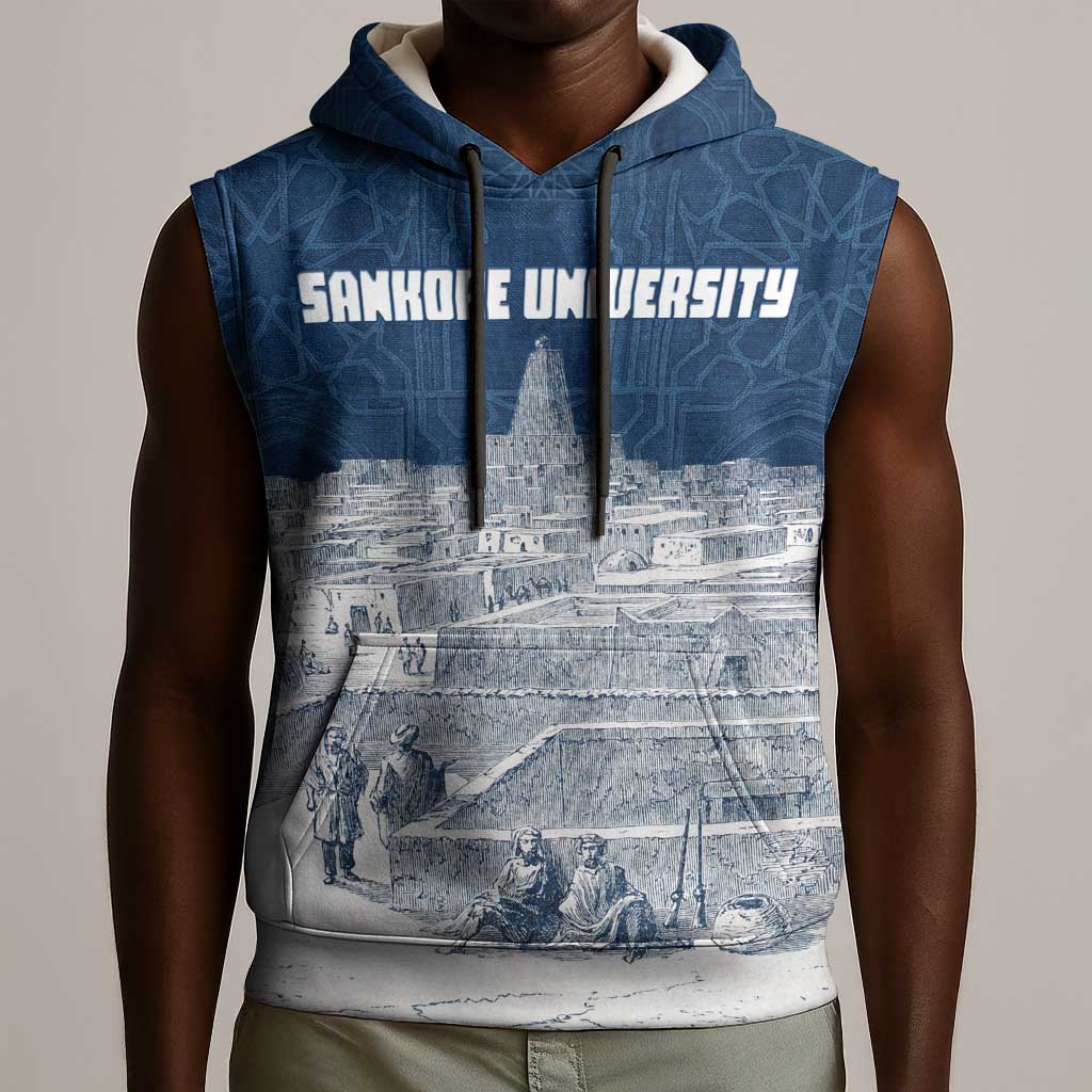 Mansa Musa Sankore University Sleeveless Hoodie Knowledge is the True Gold - African Scholarly Legacy - Wonder Print Shop