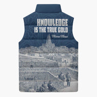 Mansa Musa Sankore University Sleeveless Puffer Jacket Knowledge is the True Gold - African Scholarly Legacy - Wonder Print Shop