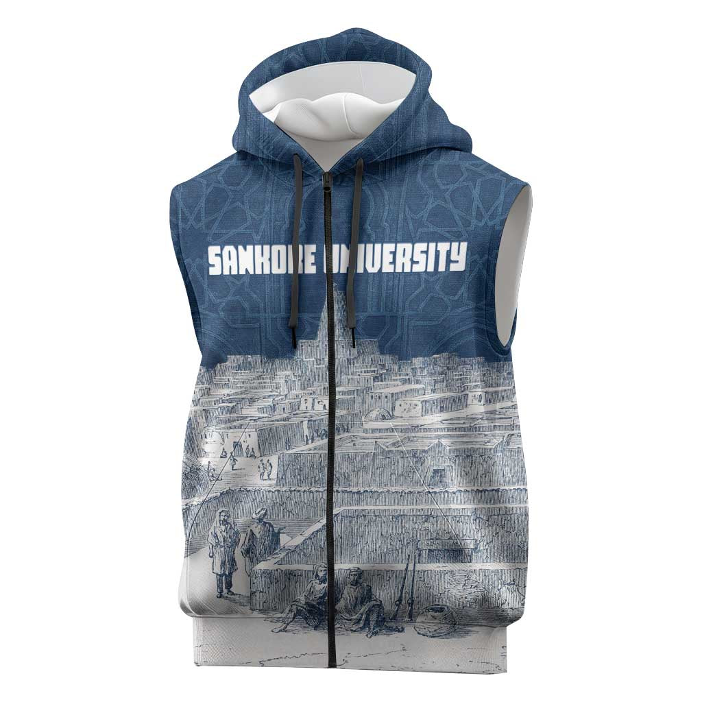 Mansa Musa Sankore University Sleeveless Zip Hoodie Knowledge is the True Gold - African Scholarly Legacy - Wonder Print Shop