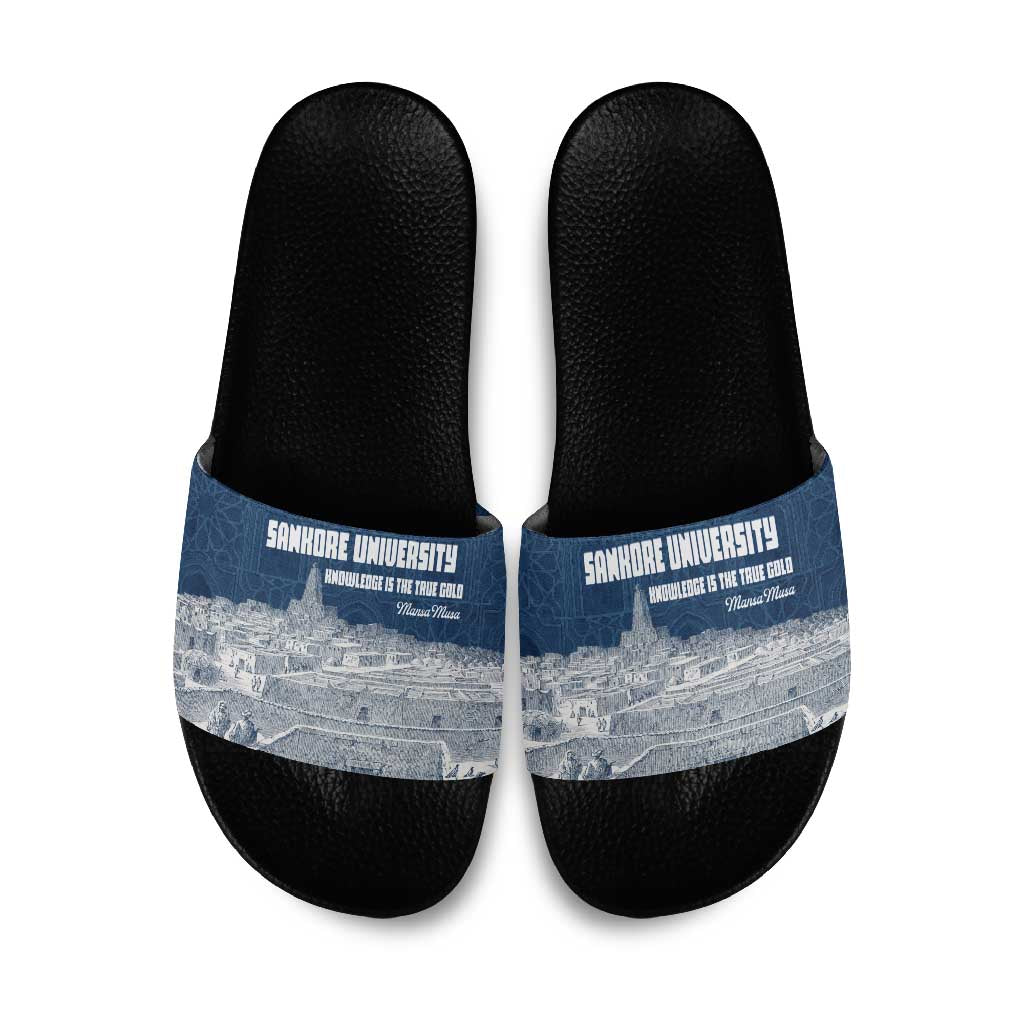 Mansa Musa Sankore University Slide Sandals Knowledge is the True Gold - African Scholarly Legacy - Wonder Print Shop