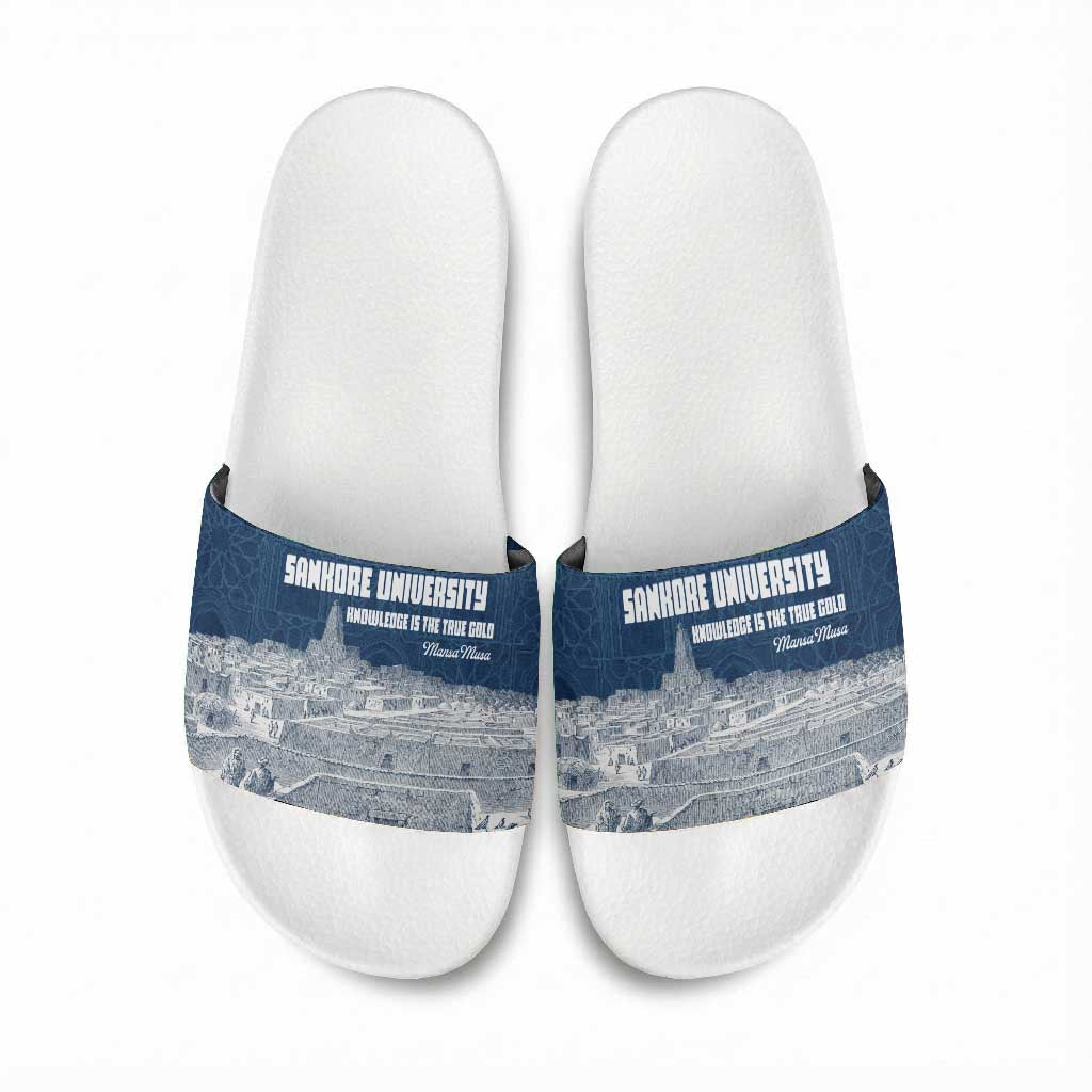 Mansa Musa Sankore University Slide Sandals Knowledge is the True Gold - African Scholarly Legacy - Wonder Print Shop