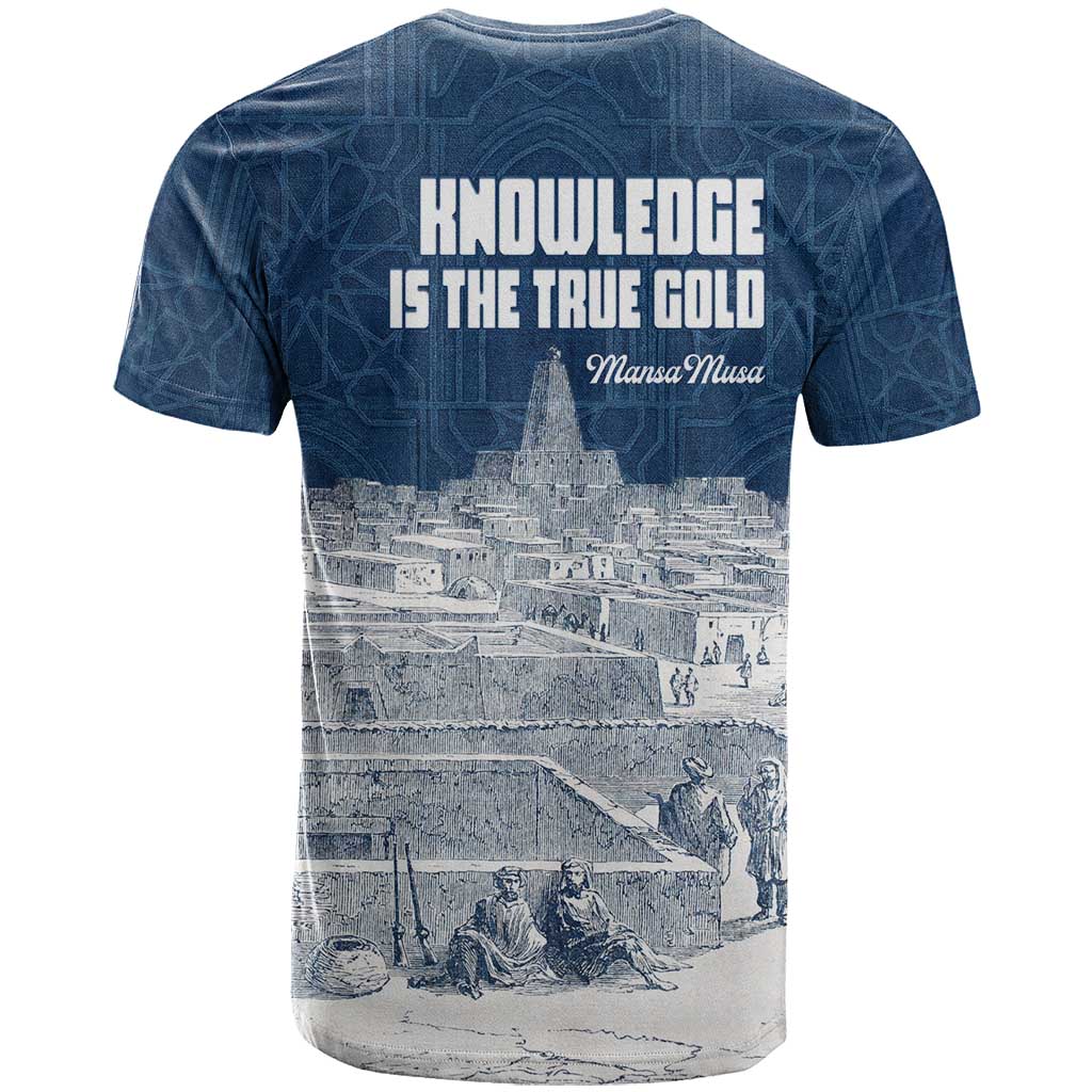 Mansa Musa Sankore University T shirt Knowledge is the True Gold - African Scholarly Legacy - Wonder Print Shop