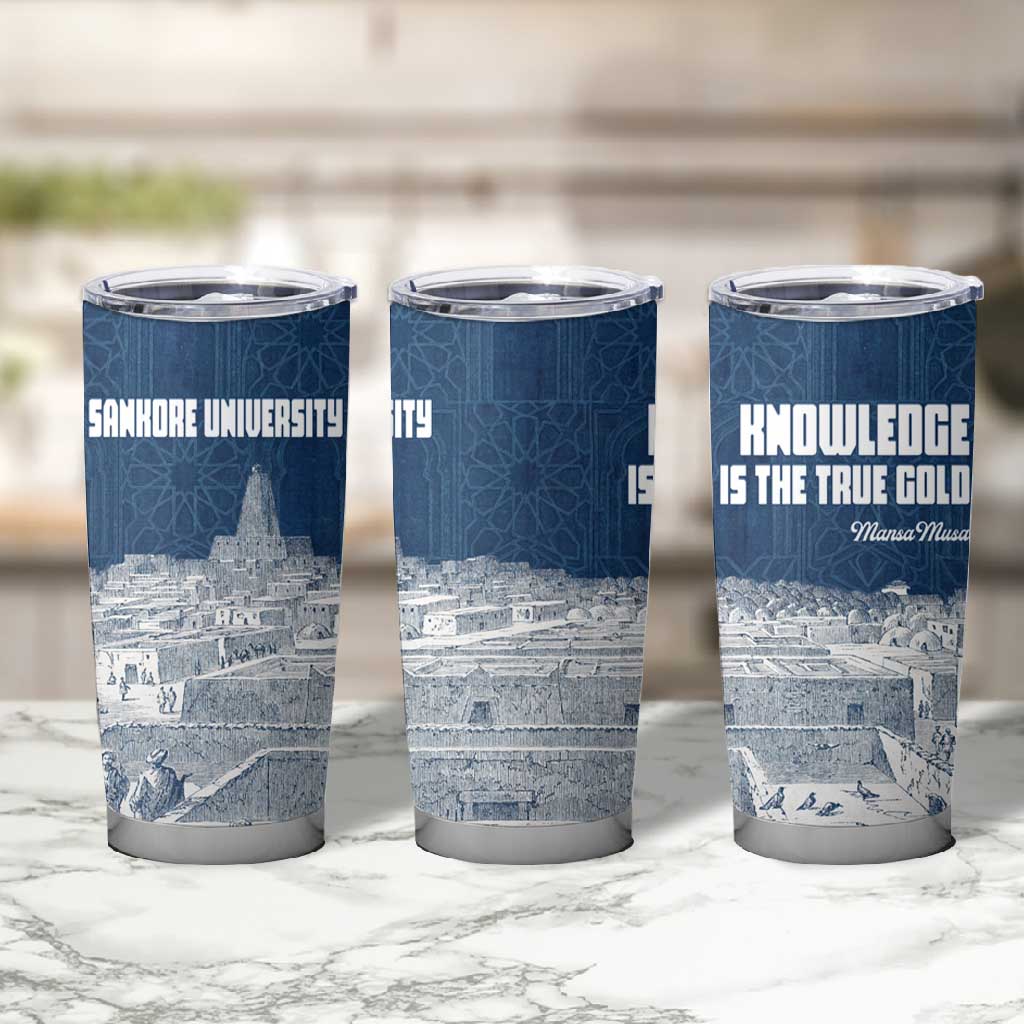 Mansa Musa Sankore University Tumbler Cup Knowledge is the True Gold - African Scholarly Legacy - Wonder Print Shop