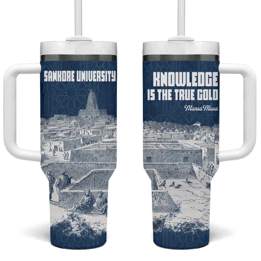 Mansa Musa Sankore University Tumbler With Handle Knowledge is the True Gold - African Scholarly Legacy - Wonder Print Shop