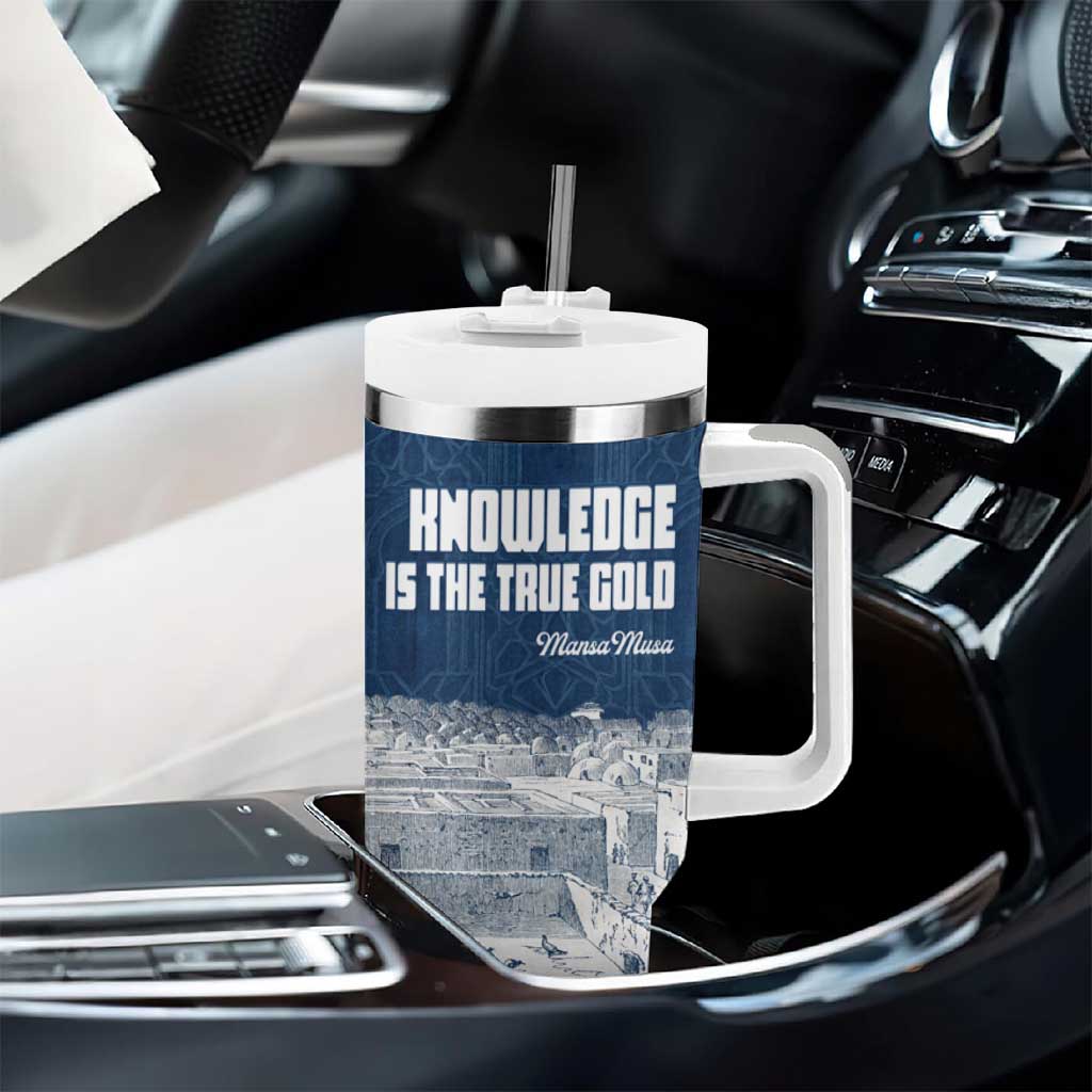 Mansa Musa Sankore University Tumbler With Handle Knowledge is the True Gold - African Scholarly Legacy - Wonder Print Shop