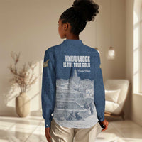 Mansa Musa Sankore University Women Casual Shirt Knowledge is the True Gold - African Scholarly Legacy - Wonder Print Shop