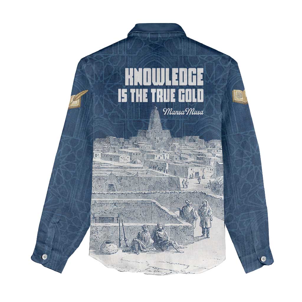 Mansa Musa Sankore University Women Casual Shirt Knowledge is the True Gold - African Scholarly Legacy - Wonder Print Shop