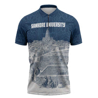 Mansa Musa Sankore University Zipper Polo Shirt Knowledge is the True Gold - African Scholarly Legacy - Wonder Print Shop