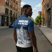 Mansa Musa Sankore University Zipper Polo Shirt Knowledge is the True Gold - African Scholarly Legacy - Wonder Print Shop