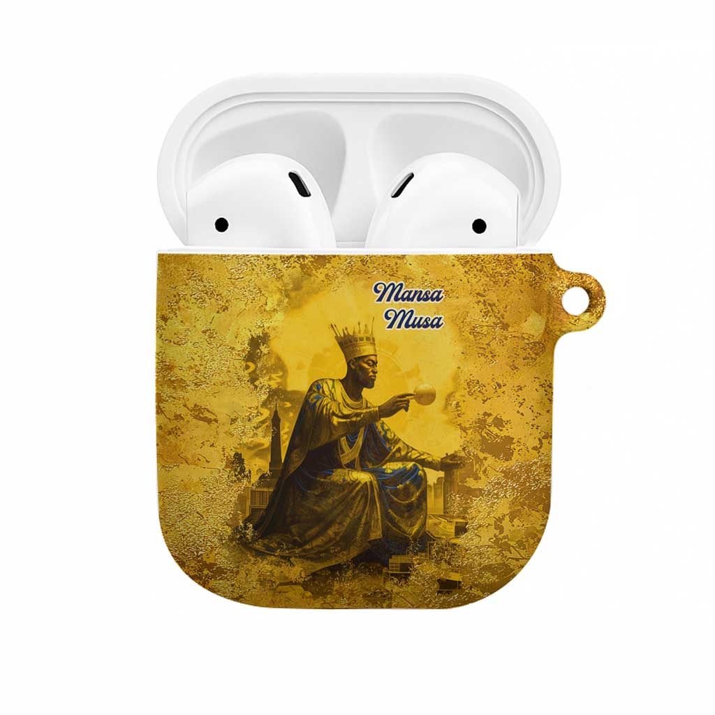 Mansa Musa AirPods Case Golden Legacy Theme Ancient Map Regal Portrait of Mali Emperor Timbuktu - Wonder Print Shop