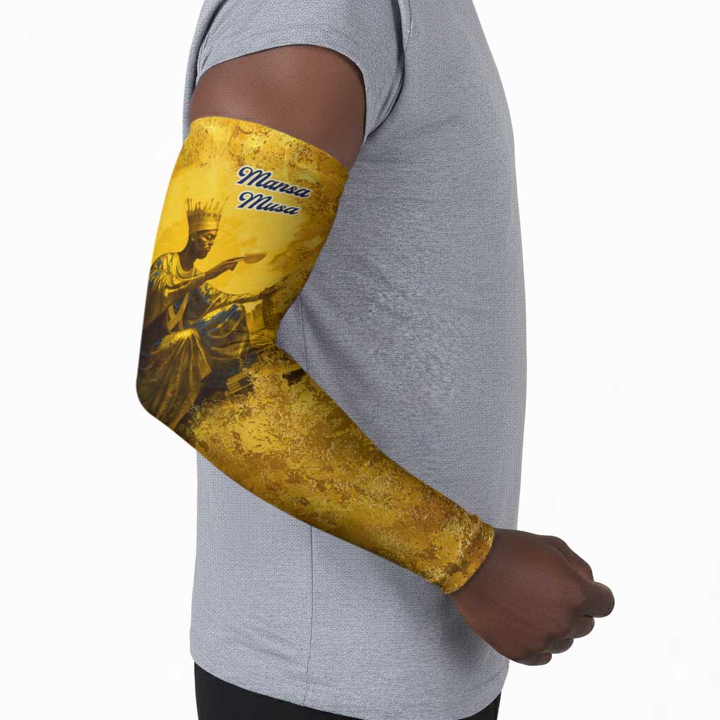 Mansa Musa Arm Sleeves Golden Legacy Theme Ancient Map Regal Portrait of Mali Emperor Timbuktu - Wonder Print Shop