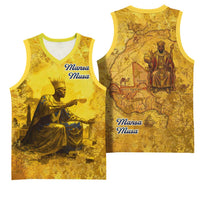 Mansa Musa Basketball Jersey Golden Legacy Theme Ancient Map Regal Portrait of Mali Emperor Timbuktu - Wonder Print Shop