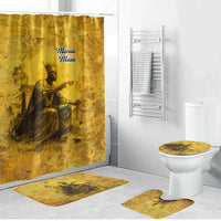 Mansa Musa Bathroom Set Golden Legacy Theme Ancient Map Regal Portrait of Mali Emperor Timbuktu - Wonder Print Shop