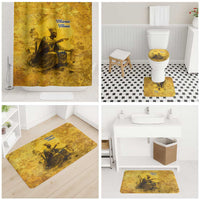 Mansa Musa Bathroom Set Golden Legacy Theme Ancient Map Regal Portrait of Mali Emperor Timbuktu - Wonder Print Shop