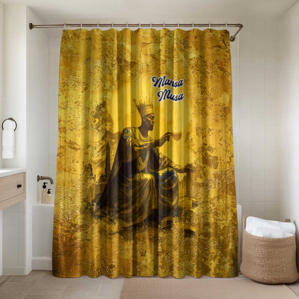 Mansa Musa Bathroom Set Golden Legacy Theme Ancient Map Regal Portrait of Mali Emperor Timbuktu - Wonder Print Shop