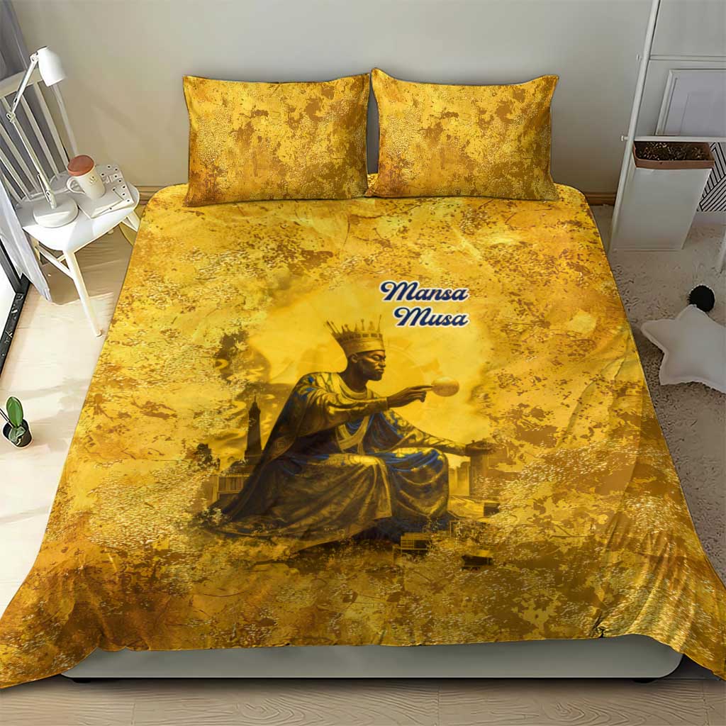 Mansa Musa Bedding Set Golden Legacy Theme Ancient Map Regal Portrait of Mali Emperor Timbuktu - Wonder Print Shop