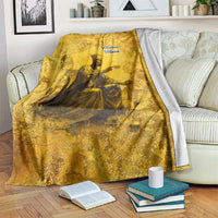 Mansa Musa Blanket Golden Legacy Theme Ancient Map Regal Portrait of Mali Emperor Timbuktu - Wonder Print Shop