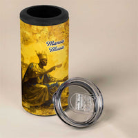 Mansa Musa 4 in 1 Can Cooler Tumbler Golden Legacy Theme Ancient Map Regal Portrait of Mali Emperor Timbuktu - Wonder Print Shop