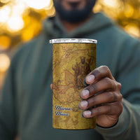 Mansa Musa 4 in 1 Can Cooler Tumbler Golden Legacy Theme Ancient Map Regal Portrait of Mali Emperor Timbuktu - Wonder Print Shop