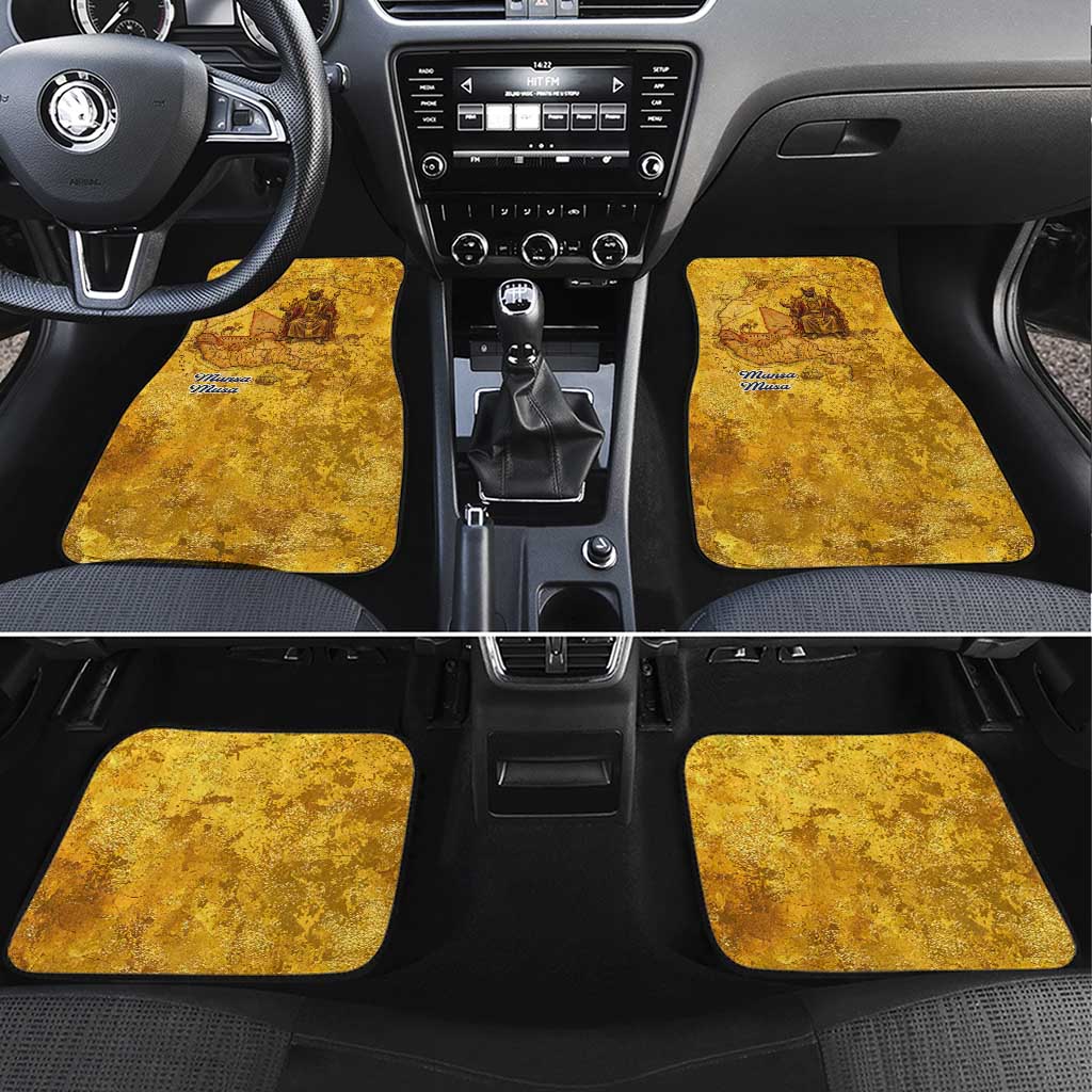 Mansa Musa Car Mats Golden Legacy Theme Ancient Map Regal Portrait of Mali Emperor Timbuktu - Wonder Print Shop