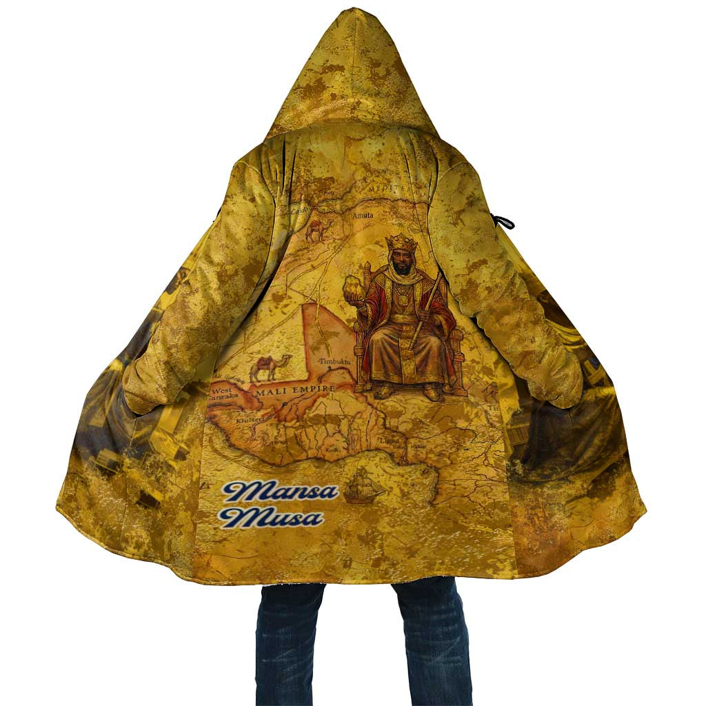 Mansa Musa Cloak Golden Legacy Theme Ancient Map Regal Portrait of Mali Emperor Timbuktu - Wonder Print Shop