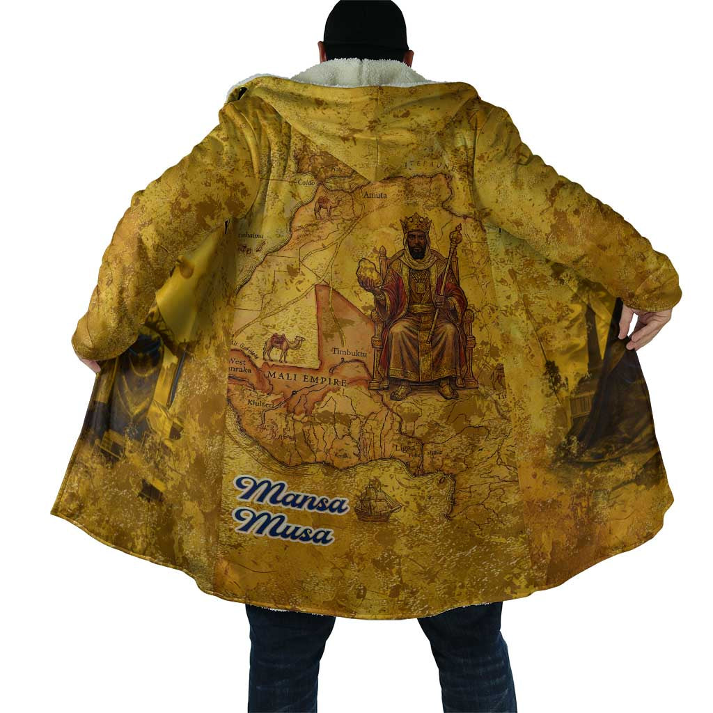 Mansa Musa Cloak Golden Legacy Theme Ancient Map Regal Portrait of Mali Emperor Timbuktu - Wonder Print Shop