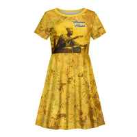 Mansa Musa Kid Short Sleeve Dress Golden Legacy Theme Ancient Map Regal Portrait of Mali Emperor Timbuktu - Wonder Print Shop