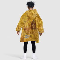 Mansa Musa Kid Wearable Blanket Hoodie Golden Legacy Theme Ancient Map Regal Portrait of Mali Emperor Timbuktu - Wonder Print Shop