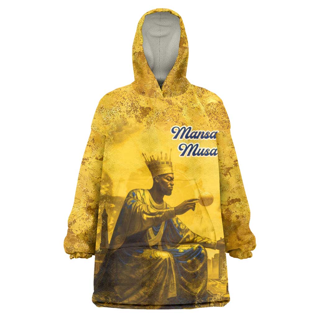 Mansa Musa Kid Wearable Blanket Hoodie Golden Legacy Theme Ancient Map Regal Portrait of Mali Emperor Timbuktu - Wonder Print Shop
