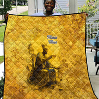 Mansa Musa Quilt Golden Legacy Theme Ancient Map Regal Portrait of Mali Emperor Timbuktu - Wonder Print Shop