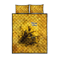 Mansa Musa Quilt Bed Set Golden Legacy Theme Ancient Map Regal Portrait of Mali Emperor Timbuktu - Wonder Print Shop