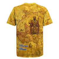 Mansa Musa Rugby Jersey Golden Legacy Theme Ancient Map Regal Portrait of Mali Emperor Timbuktu - Wonder Print Shop