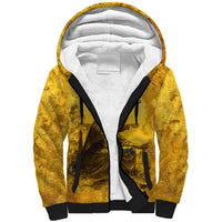 Mansa Musa Sherpa Hoodie Golden Legacy Theme Ancient Map Regal Portrait of Mali Emperor Timbuktu - Wonder Print Shop