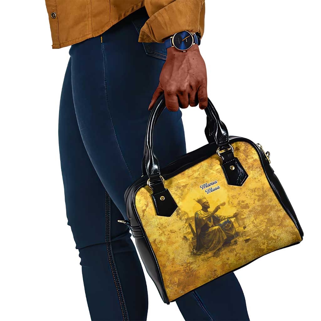 Mansa Musa Shoulder Handbag Golden Legacy Theme Ancient Map Regal Portrait of Mali Emperor Timbuktu - Wonder Print Shop