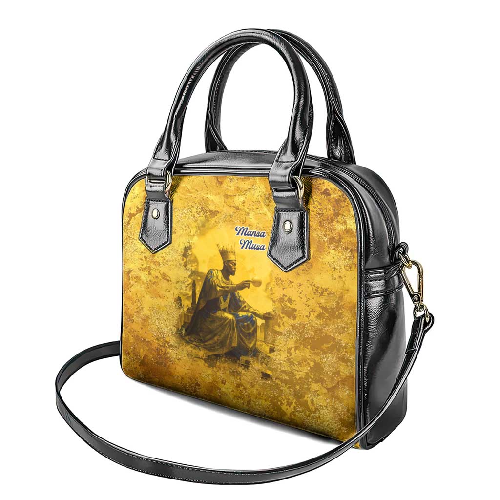 Mansa Musa Shoulder Handbag Golden Legacy Theme Ancient Map Regal Portrait of Mali Emperor Timbuktu - Wonder Print Shop