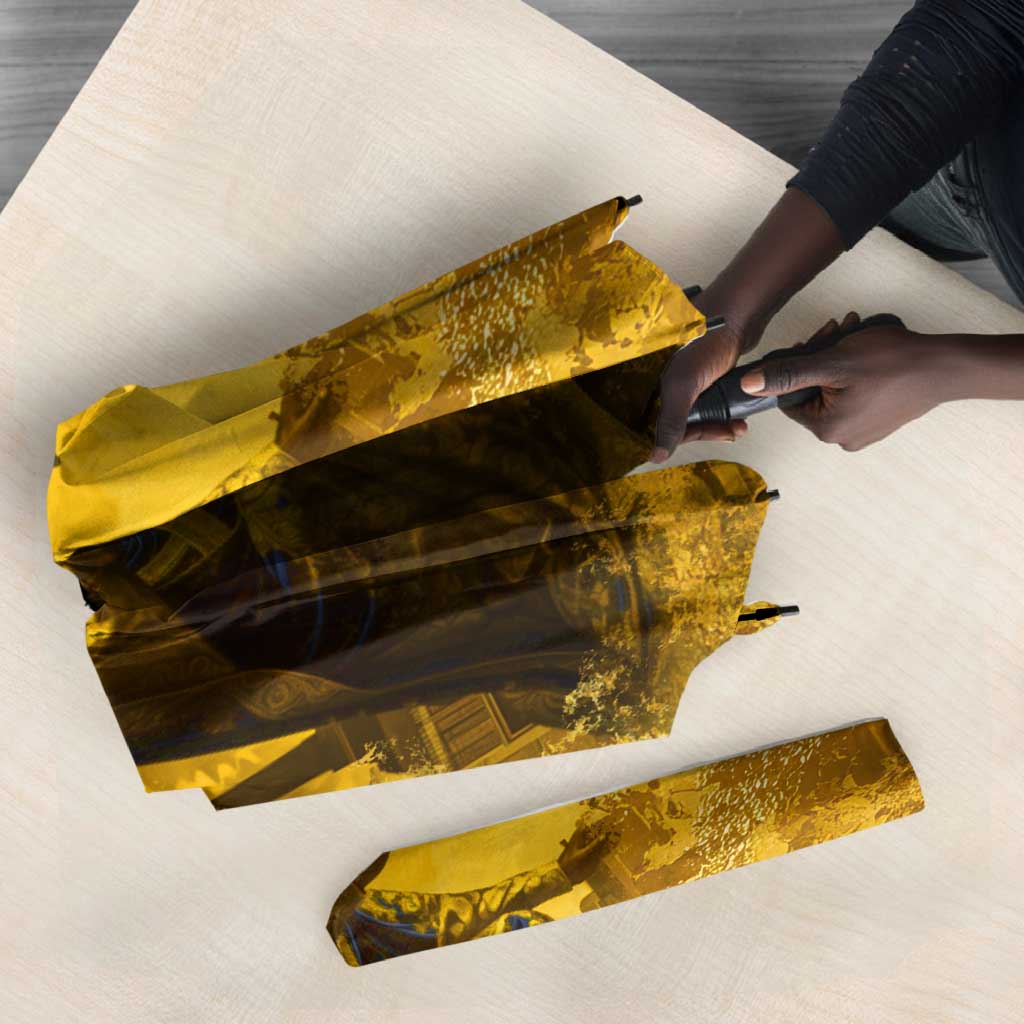 Mansa Musa Umbrella Golden Legacy Theme Ancient Map Regal Portrait of Mali Emperor Timbuktu - Wonder Print Shop