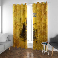 Mansa Musa Window Curtain Golden Legacy Theme Ancient Map Regal Portrait of Mali Emperor Timbuktu - Wonder Print Shop