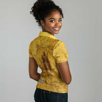 Mansa Musa Women Polo Shirt Golden Legacy Theme Ancient Map Regal Portrait of Mali Emperor Timbuktu - Wonder Print Shop