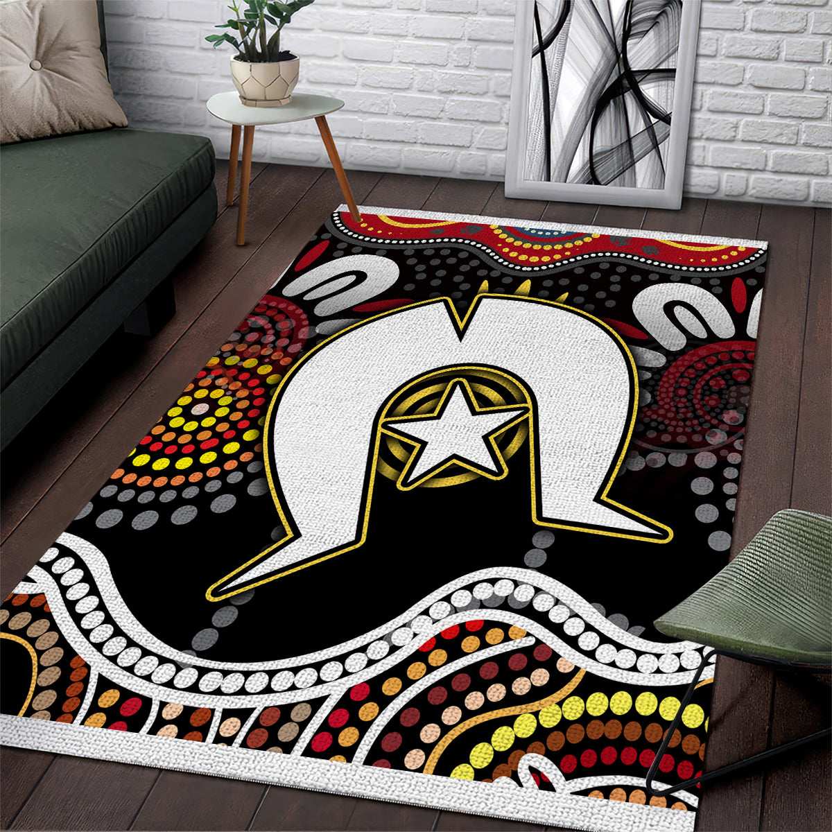 Torest Trait Islands Mix Aboriginal Pattern Area Rug - Wonder Print Shop