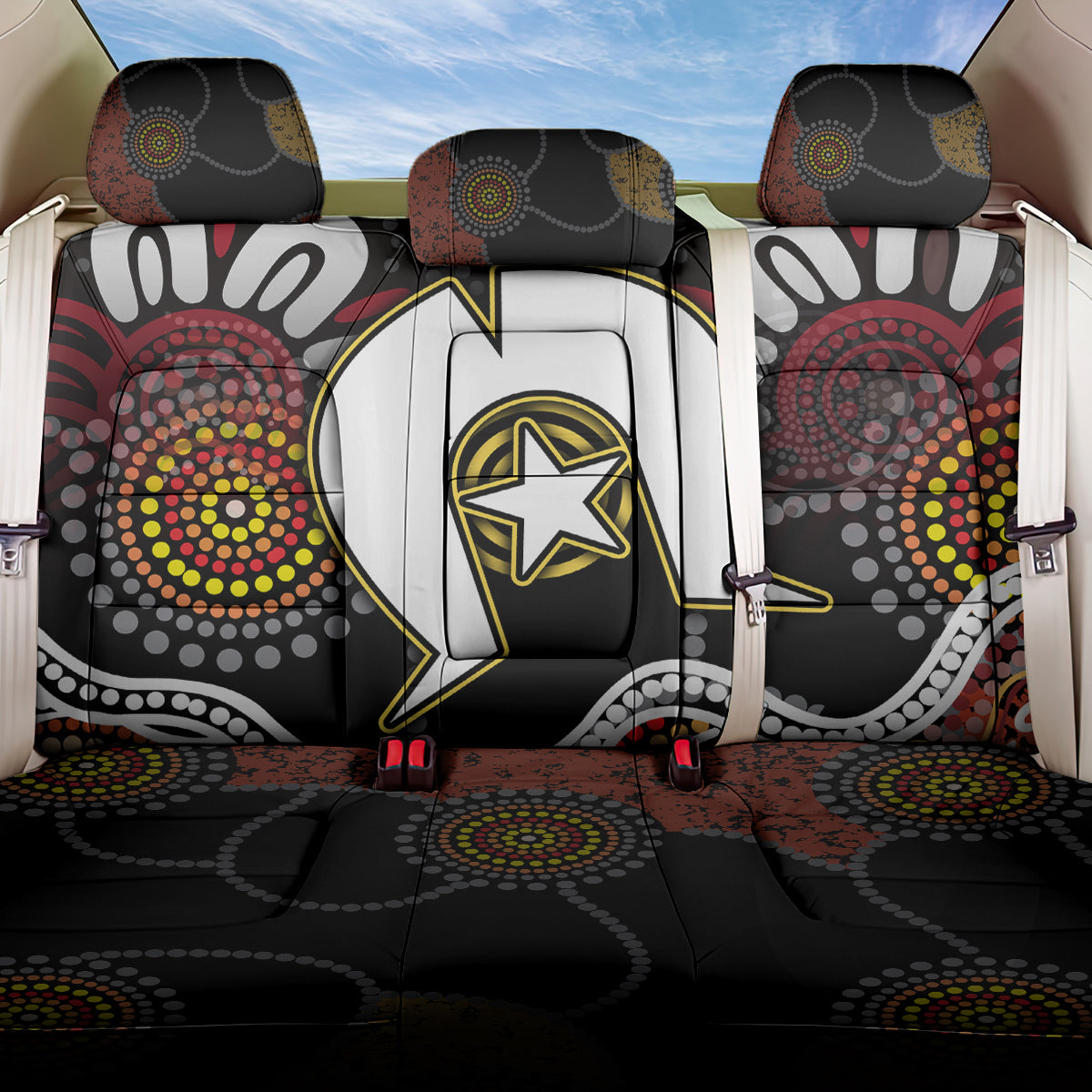 Torest Trait Islands Mix Aboriginal Pattern Back Car Seat Cover - Wonder Print Shop